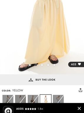 ASOS Light Yellow Maxi Skirt